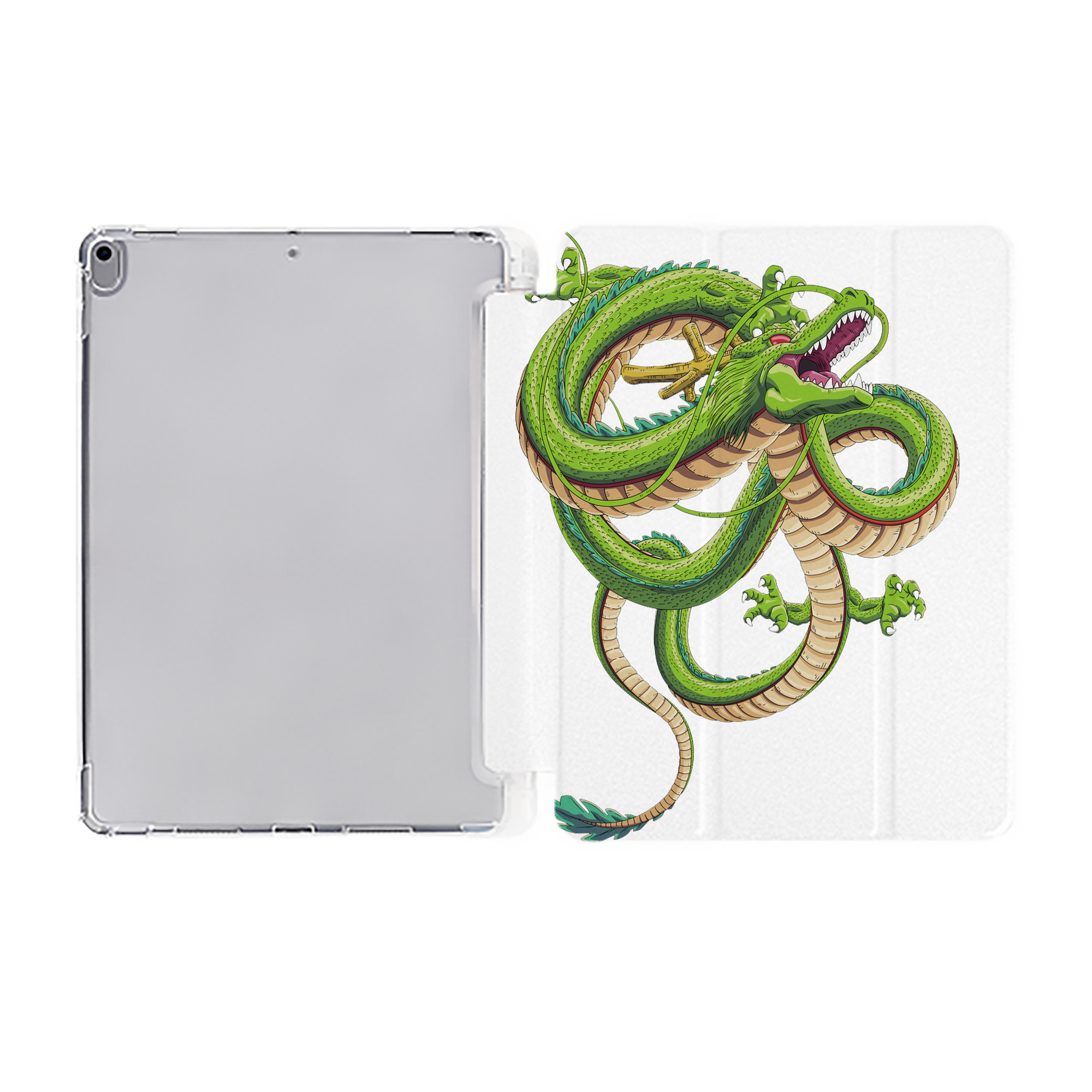 （画像用） ドラゴンボール 神龍 シェンロン DRAGON BALL Shenron IPad ケース ペン収納付き 三つ折りスタンド PUレザー×シリコン 対応機種9.5/10.5/10.9インチ
